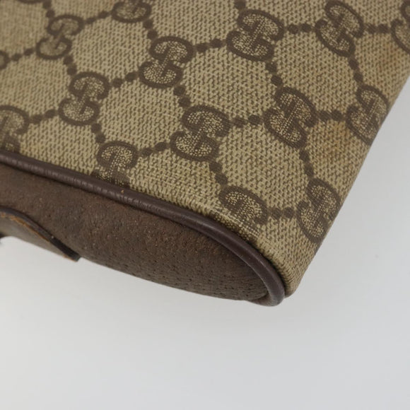 GUCCI GG Supreme Web Sherry Line Bag PVC Beige Gold 116 02 089 Auth 195675