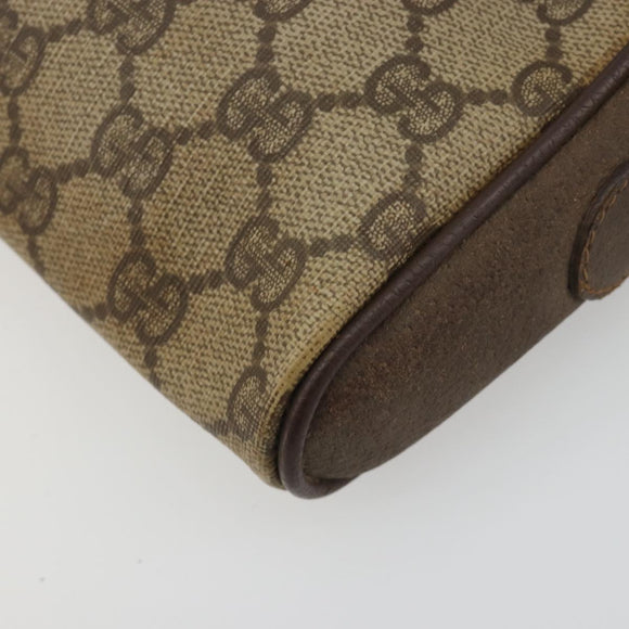 GUCCI GG Supreme Web Sherry Line Bag PVC Beige Gold 116 02 089 Auth 195675