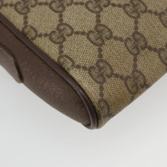 GUCCI GG Supreme Web Sherry Line Bag PVC Beige Gold 116 02 089 Auth 195675
