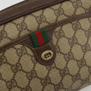 GUCCI GG Supreme Web Sherry Line Bag PVC Beige Gold 116 02 089 Auth 195675-14