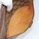 GUCCI GG Supreme Web Sherry Line Bag PVC Beige Gold 116 02 089 Auth 195675-20
