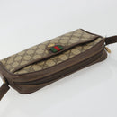 GUCCI GG Supreme Web Sherry Line Bag PVC Beige Gold 116 02 089 Auth 195675-6