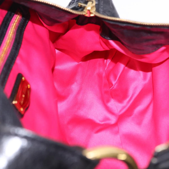 Miu Miu Shoulder Bag Leather Black Gold Auth 195676M