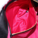 Miu Miu Shoulder Bag Leather Black Gold Auth 195676M-21