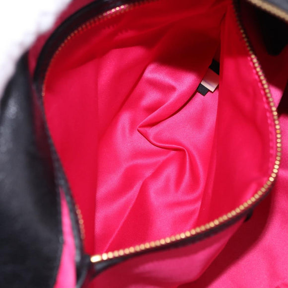 Miu Miu Shoulder Bag Leather Black Gold Auth 195676M