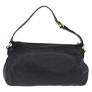 Miu Miu Shoulder Bag Leather Black Gold Auth 195676M-3