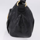 Miu Miu Shoulder Bag Leather Black Gold Auth 195676M-4