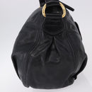 Miu Miu Shoulder Bag Leather Black Gold Auth 195676M-5