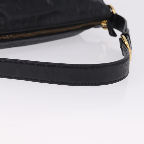 Miu Miu Shoulder Bag Leather Black Gold Auth 195676M