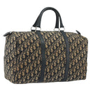 Christian Dior Trotter Canvas Boston Bag Navy Silver Auth 195678-1