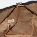 Christian Dior Trotter Canvas Boston Bag Navy Silver Auth 195678-17
