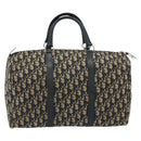 Christian Dior Trotter Canvas Boston Bag Navy Silver Auth 195678-3