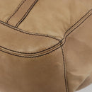 BURBERRY Tote Bag Leather Beige Gold Auth 195681A-14