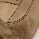 BURBERRY Tote Bag Leather Beige Gold Auth 195681A-15