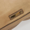 BURBERRY Tote Bag Leather Beige Gold Auth 195681A-19