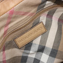 BURBERRY Tote Bag Leather Beige Gold Auth 195681A-20