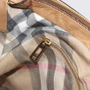 BURBERRY Tote Bag Leather Beige Gold Auth 195681A-23