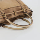 BURBERRY Tote Bag Leather Beige Gold Auth 195681A-7