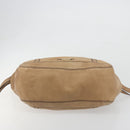 BURBERRY Tote Bag Leather Beige Gold Auth 195681A-5