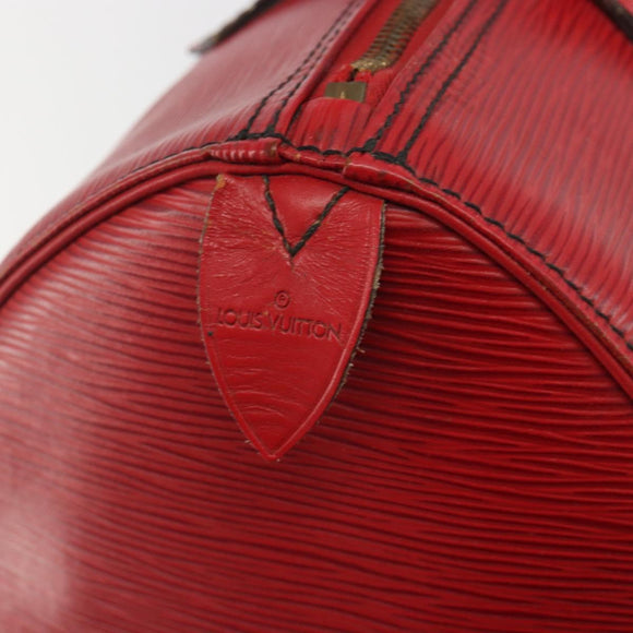 LOUIS VUITTON Epi Speedy 30 Hand Bag Castilian Red M43007 LV Auth 195684