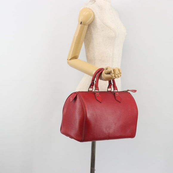 LOUIS VUITTON Epi Speedy 30 Hand Bag Castilian Red M43007 LV Auth 195684