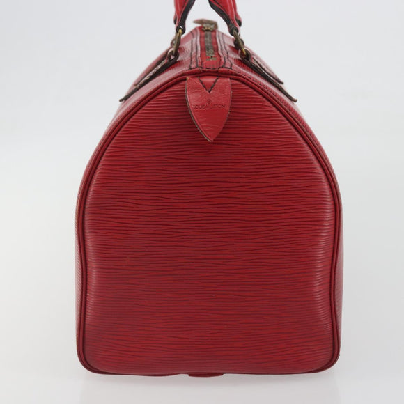 LOUIS VUITTON Epi Speedy 30 Hand Bag Castilian Red M43007 LV Auth 195684