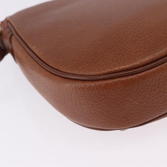 Burberrys Shoulder Bag Leather Brown Gold Auth 195686