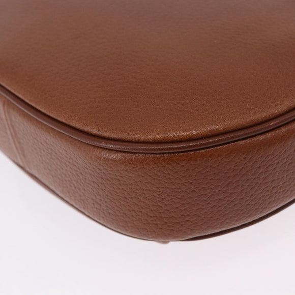 Burberrys Shoulder Bag Leather Brown Gold Auth 195686
