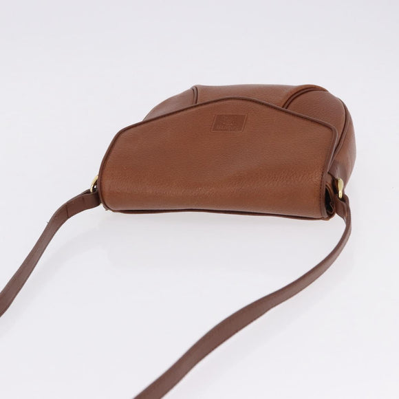 Burberrys Shoulder Bag Leather Brown Gold Auth 195686
