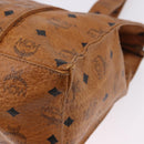 MCM Vicetos Logogram Shoulder Bag PVC Leather Brown Gold Auth 195687-16