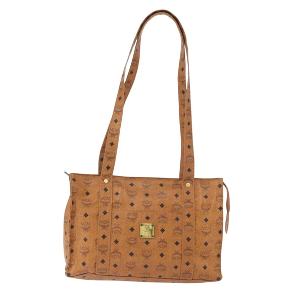 MCM Vicetos Logogram Shoulder Bag PVC Leather Brown Gold Auth 195687