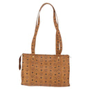 MCM Vicetos Logogram Shoulder Bag PVC Leather Brown Gold Auth 195687-2