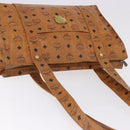MCM Vicetos Logogram Shoulder Bag PVC Leather Brown Gold Auth 195687-6