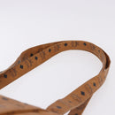MCM Vicetos Logogram Shoulder Bag PVC Leather Brown Gold Auth 195687-8