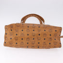 MCM Vicetos Logogram Shoulder Bag PVC Leather Brown Gold Auth 195687-5