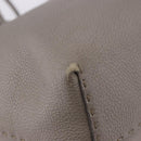 FENDI Celeria Hand Bag Leather Gray Silver Auth 195694A-9