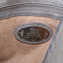 FENDI Celeria Hand Bag Leather Gray Silver Auth 195694A-17