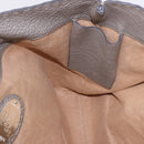 FENDI Celeria Hand Bag Leather Gray Silver Auth 195694A-18