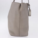 FENDI Celeria Hand Bag Leather Gray Silver Auth 195694A-4