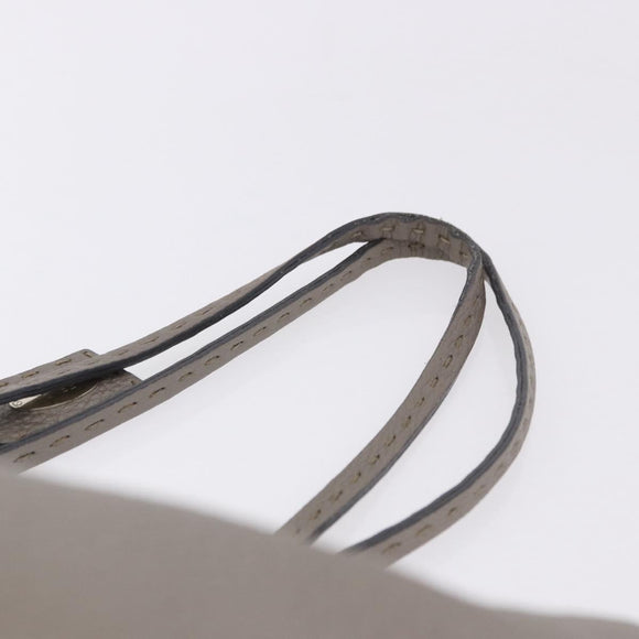 FENDI Celeria Hand Bag Leather Gray Silver Auth 195694A