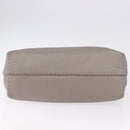 FENDI Celeria Hand Bag Leather Gray Silver Auth 195694A-5