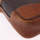 LOEWE Shoulder Bag PVC Brown Gold Silver Auth 195697-9