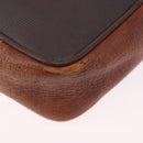 LOEWE Shoulder Bag PVC Brown Gold Silver Auth 195697-15