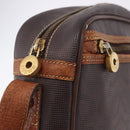 LOEWE Shoulder Bag PVC Brown Gold Silver Auth 195697-10