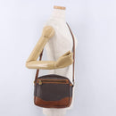 LOEWE Shoulder Bag PVC Brown Gold Silver Auth 195697-22