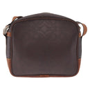 LOEWE Shoulder Bag PVC Brown Gold Silver Auth 195697-2