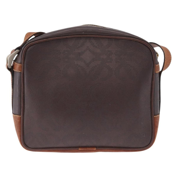 LOEWE Shoulder Bag PVC Brown Gold Silver Auth 195697