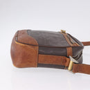 LOEWE Shoulder Bag PVC Brown Gold Silver Auth 195697-3