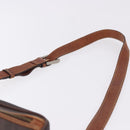 LOEWE Shoulder Bag PVC Brown Gold Silver Auth 195697-8