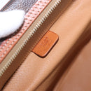 CELINE Macadam Canvas Vanity Pouch PVC Leather Brown Gold Auth 195699A-15